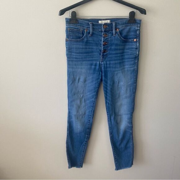 Madewell 10-Inch High Waist Button Front Crop Skinny Jeans - Picture 4 of 15